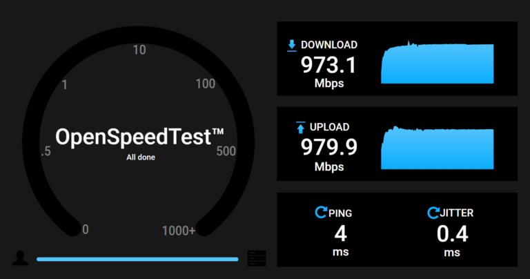 Velocidade máxima Gigabit Ethernet (1 Gbps)