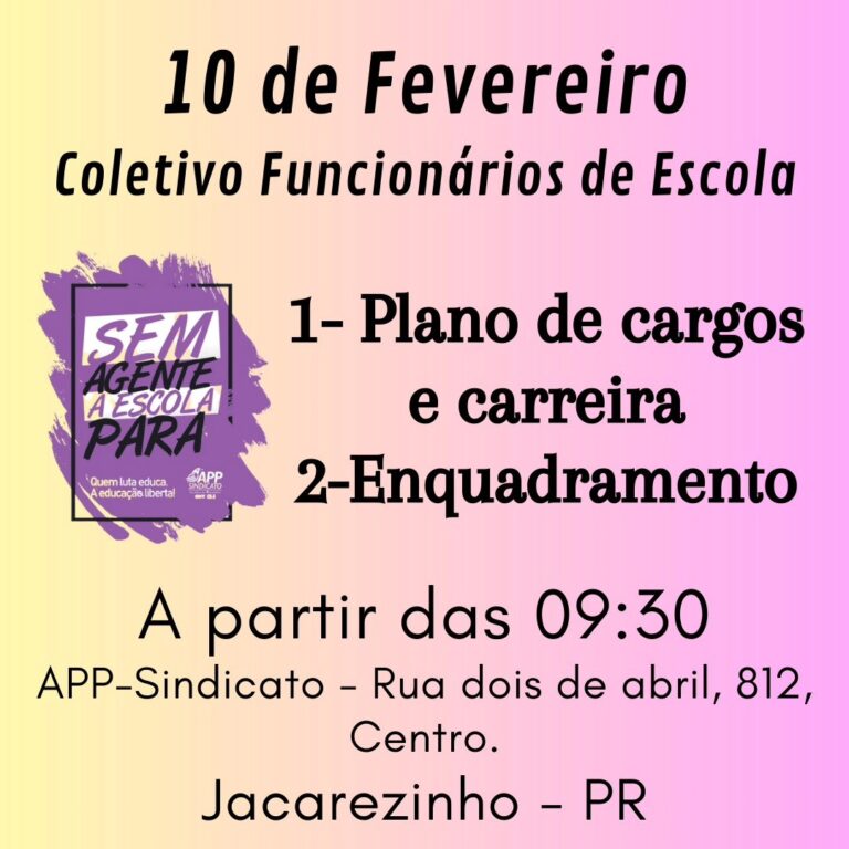 COLETIVO DE FUNCIONÁRIOS DE ESCOLA – APP NS JACAREZINHO